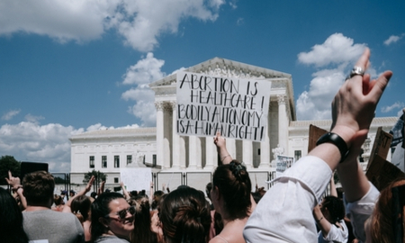 Washington DC USA June 24 2022 Protests after US Supreme Court overturns Roe v Wade