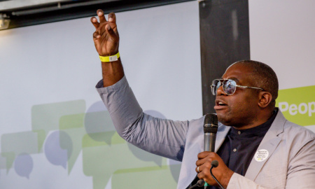 London, United Kingdom, 23rd June 2018:- David Lammy MP, Labour Party speaks at The March for a People's Vote in Central London demanding a vote on the final deal on Britain's exit from the EU